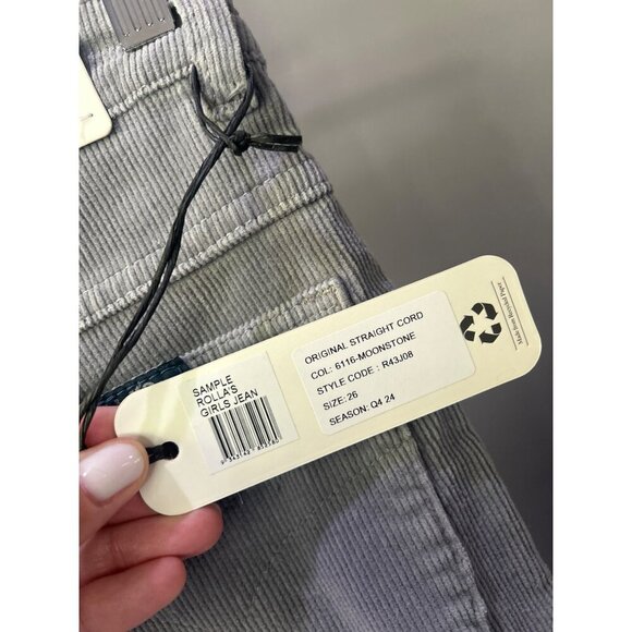 Rolla's Original Straight Corduroy Jeans Moonstone Womens Size 26 - Picture 9 of 9